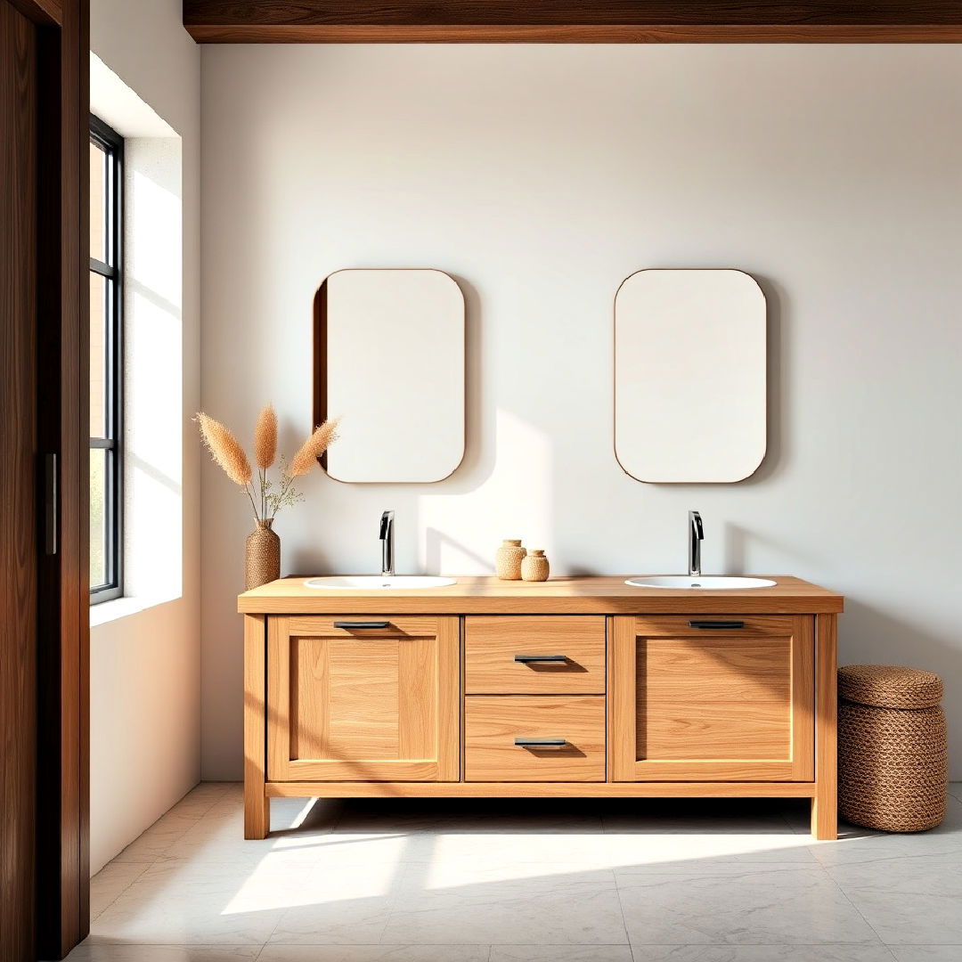 aesthetic wooden bathroom vanity - 25 Wooden Interior Design Ideas