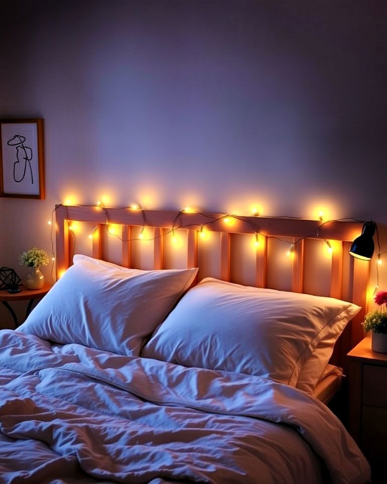 affordable fairy lights for ambient lighting - 20 Dreamy Bedroom Design Ideas