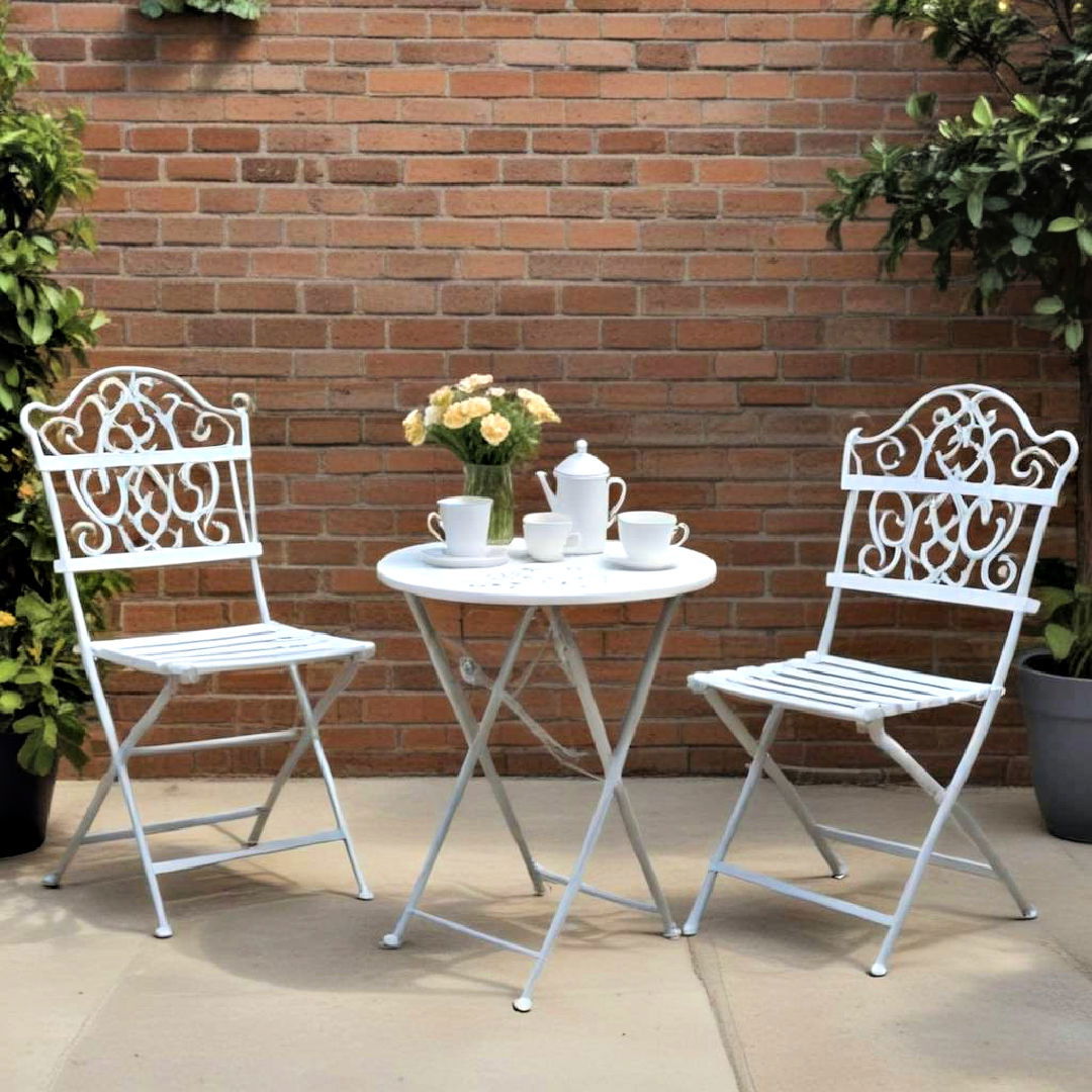 affordable foldable bistro set - 40 Small Patio Ideas on a Budget