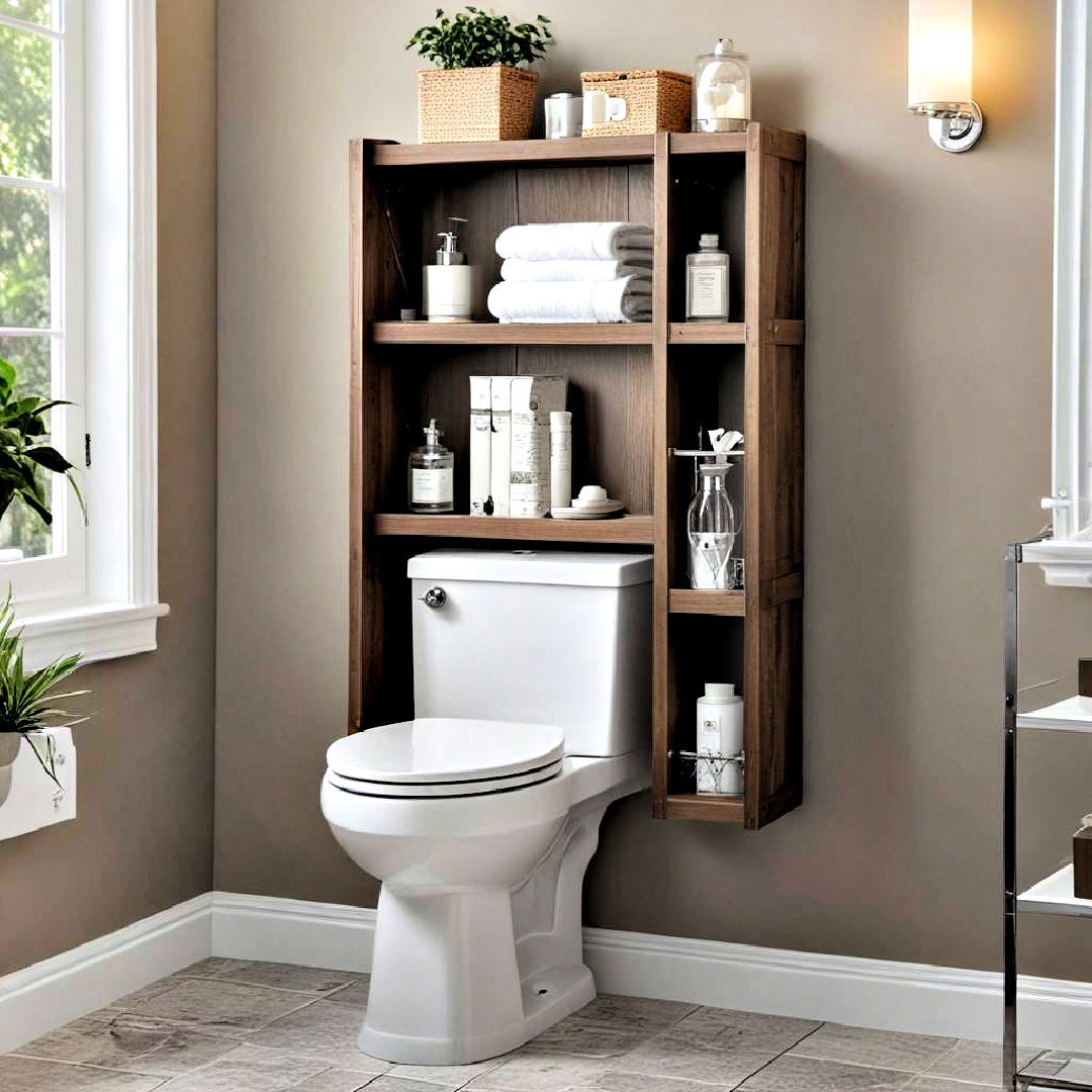 affordable over the toilet storage - 25 Small Bathroom Ideas on a Budget