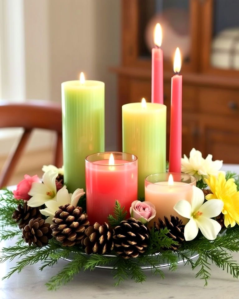 affordable seasonal candle arrangements - 15 Decorating With Candles