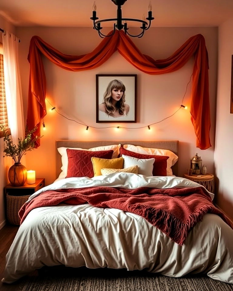 all too well inspired warm tones for bedroom - 20 Taylor Swift Themed Bedroom Decor Ideas