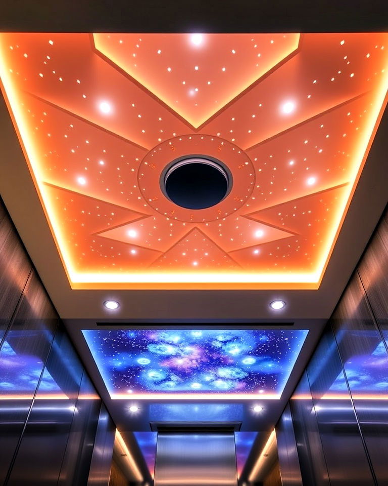 ambient elevator ceiling designs - 25 Elevator Design Ideas