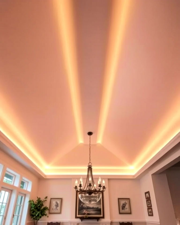 ambient led lighting on vaulted ceiling - 40 Vaulted Ceiling Ideas