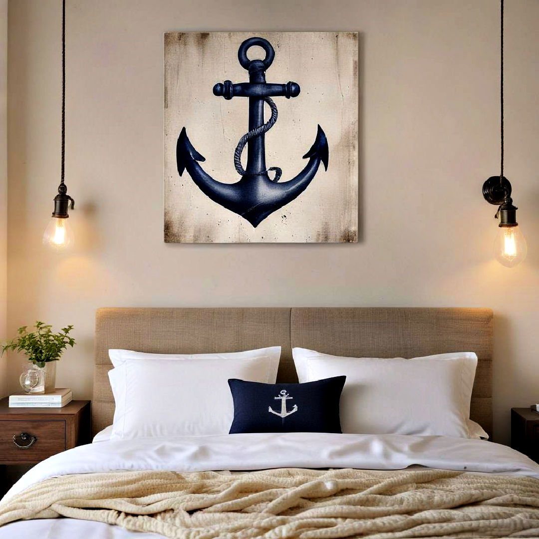anchor wall art for nautical decor - 25 Nautical Decor Ideas