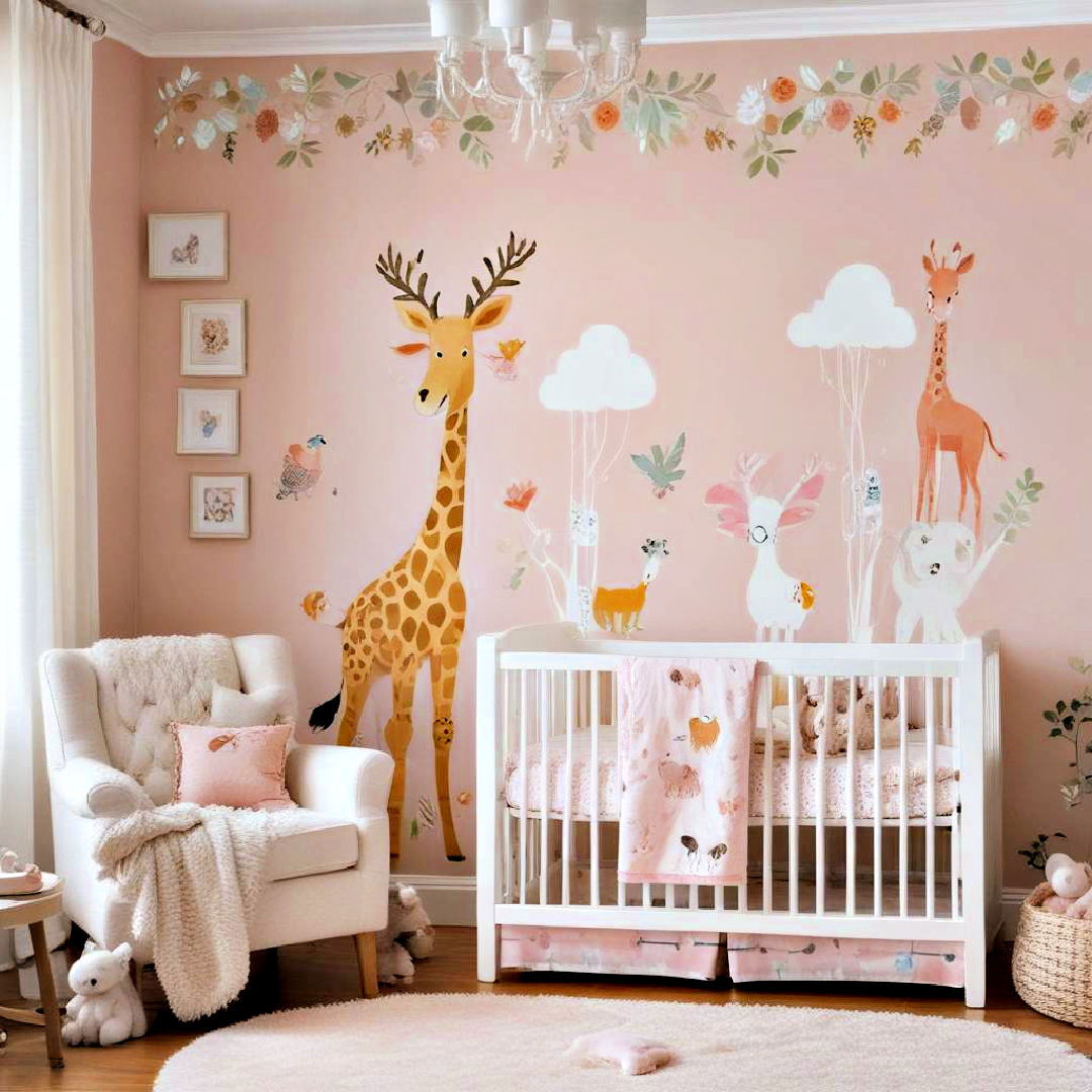animal themed decor - 25 Baby Girl Nursery Ideas