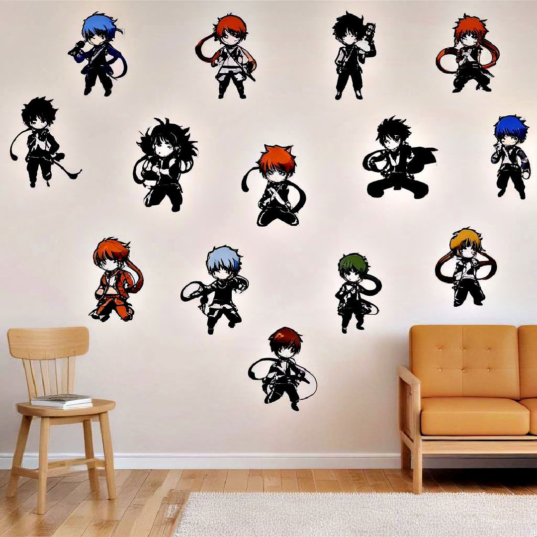 anime decals to decorate wall - 40 Anime Room Ideas