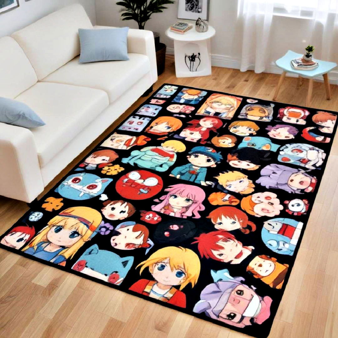 anime rug for anime inspired room - 40 Anime Room Ideas