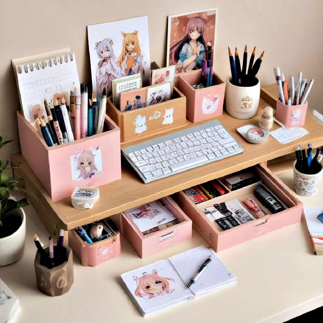 anime themed desk accessories - 40 Anime Room Ideas