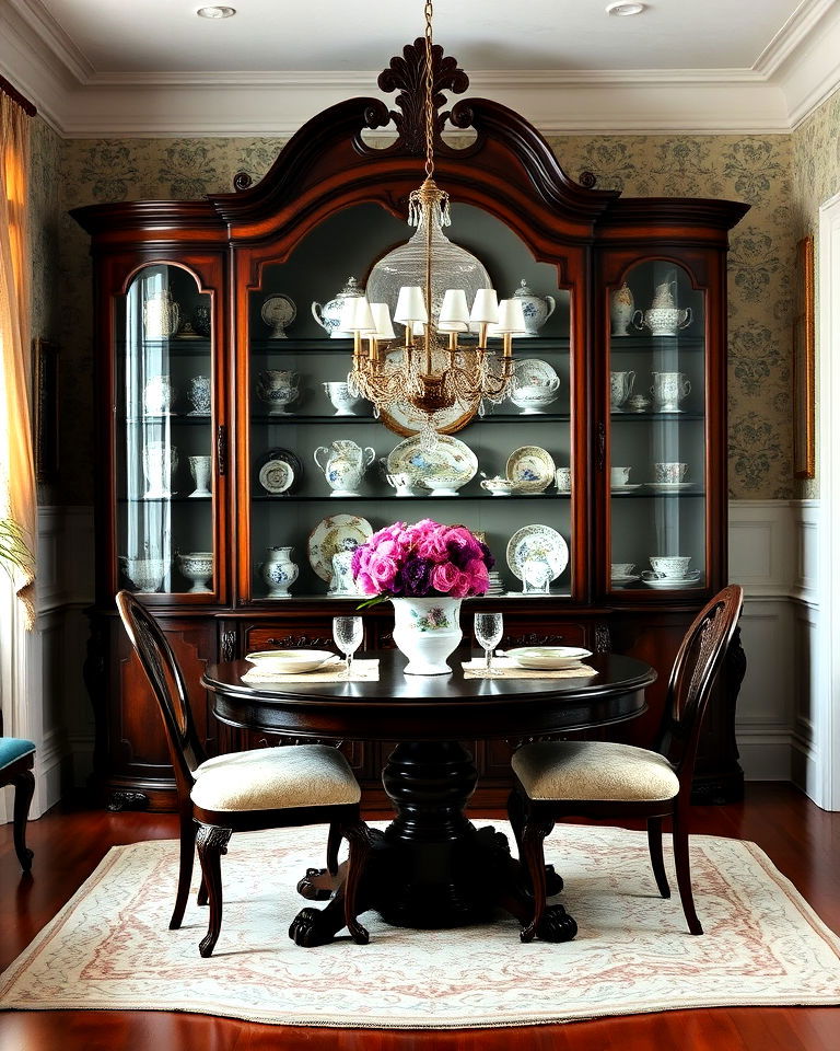 antique china cabinets for timeless charm - 25 Victorian Dining Room Ideas