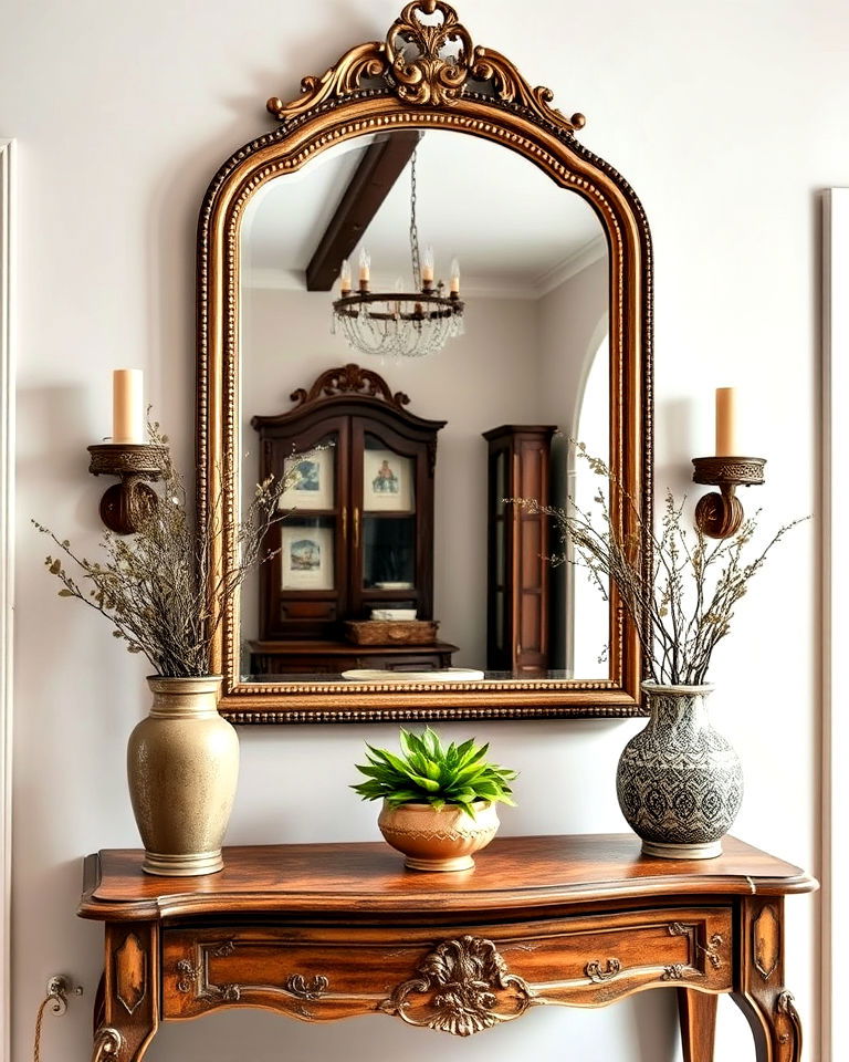 antique mirror for rustic italian decor - 20 Rustic Italian Decor Ideas