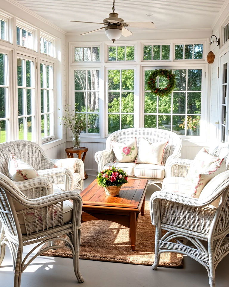 antique wicker furniture for timeless elegance - 25 Victorian Sunroom Ideas