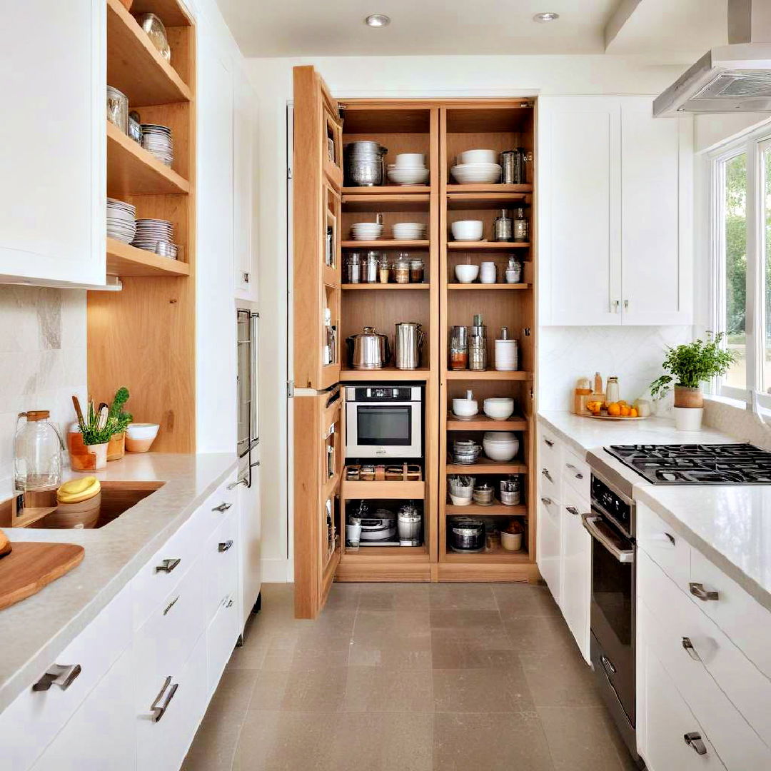 appliance garage - 40 Galley Kitchen Ideas