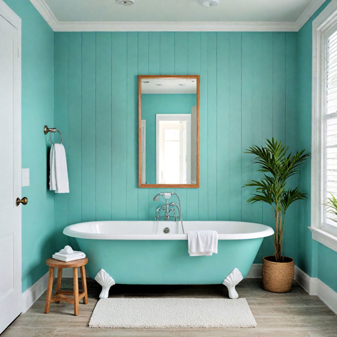 aquamarine paint for tranquil bathroom - 40 Bathroom Paint Ideas