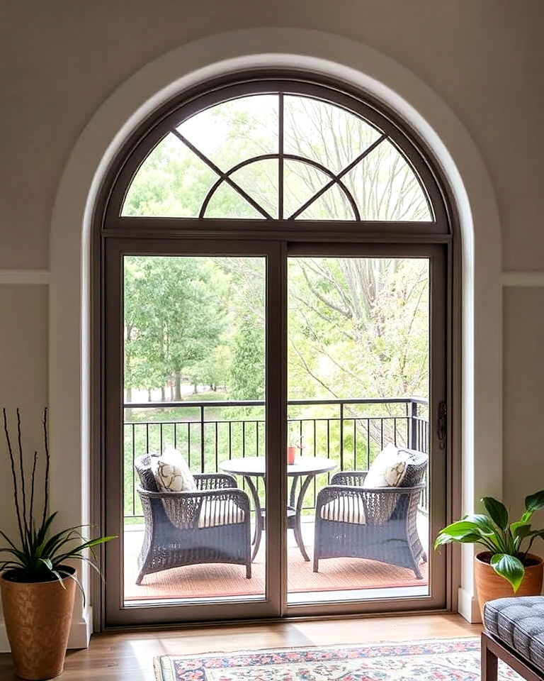 arched sliding glass doors for patio - 30 Arch Window Design Ideas