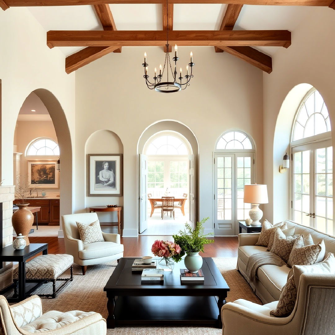 architectural elegance with arched doorways - 40 French Country Living Room Ideas