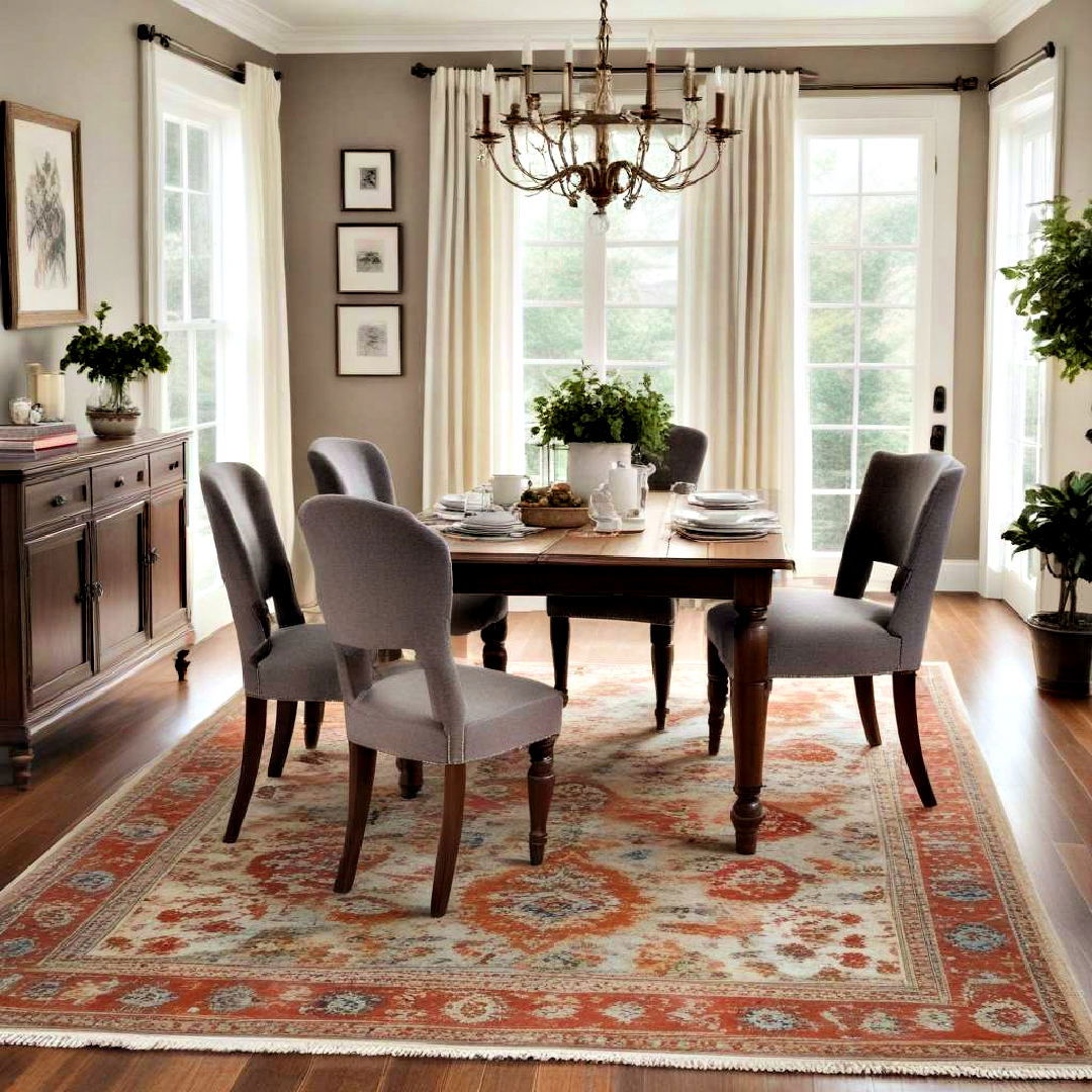 area rug for dining room decor - 40 Dining Room Decor Ideas