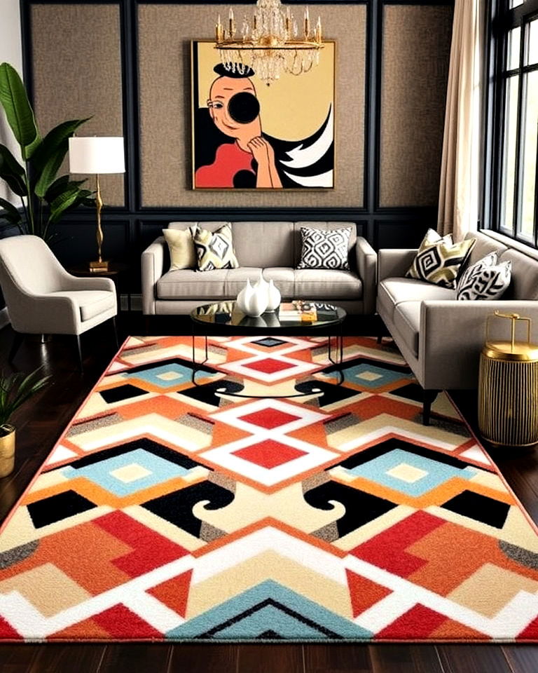 art deco design graphic rug - 30 Art Deco Interior Design Ideas