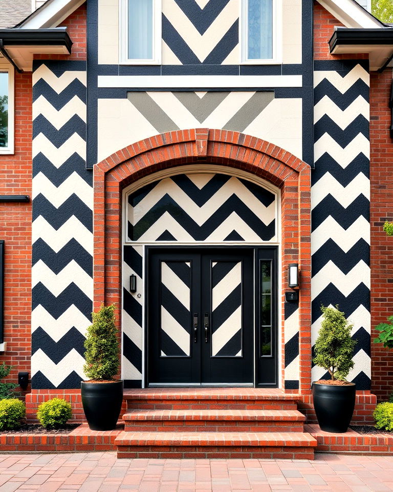 art deco exterior with with chevron patterning - 15 Art Deco House Exterior Ideas
