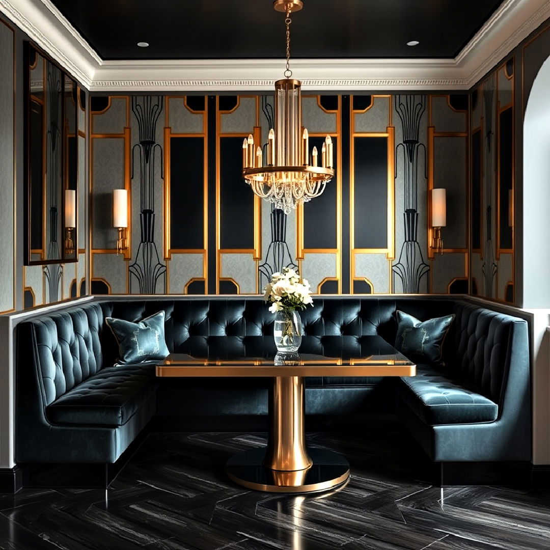 art deco style banquette - 40 Banquette Seating Ideas