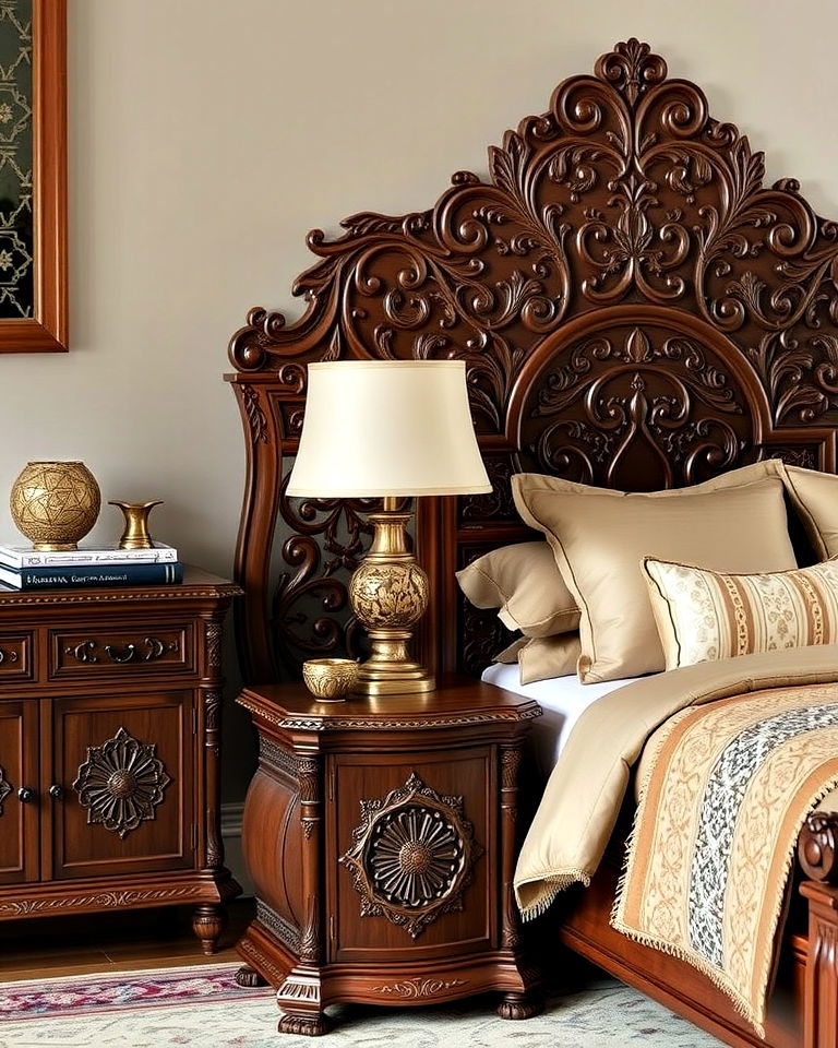 artistic carved wooden furniture - 20 Arabic Interior Design Ideas