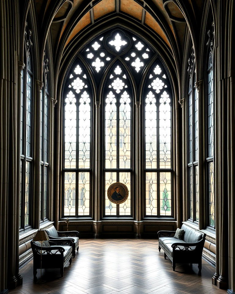 artistic cathedral style windows - 25 Gothic Castle Ideas