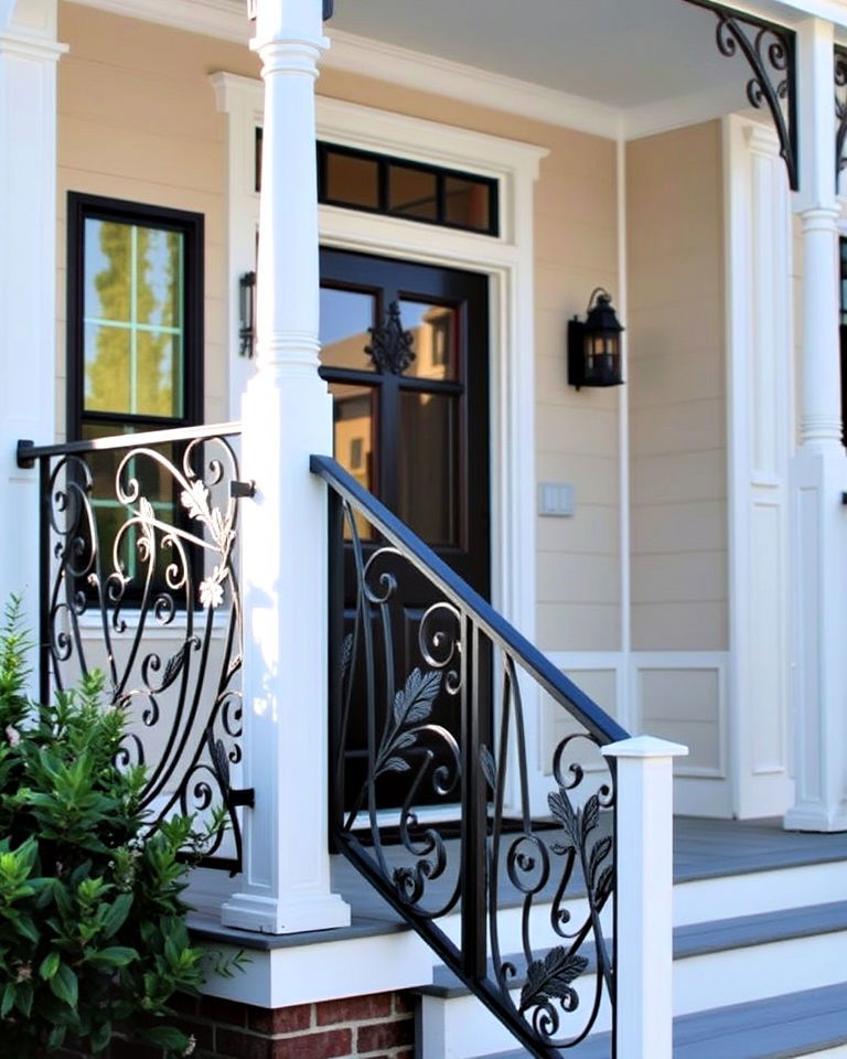 artistic decorative metal railings - 25 Front Porch Railing Ideas