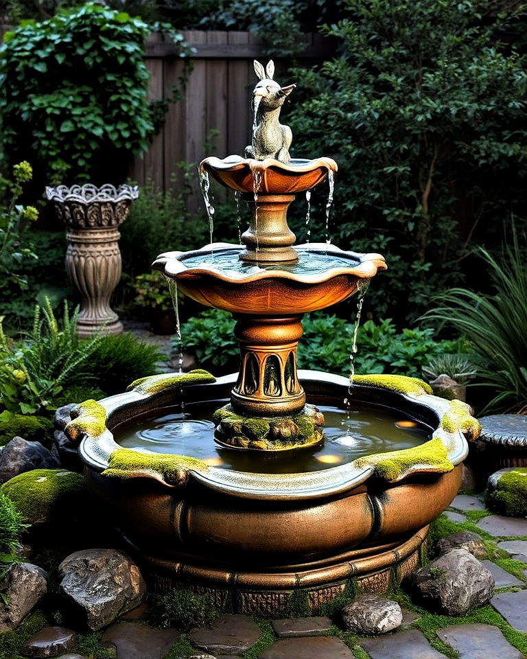 artistic design magical water fountain - 20 Fairytale Garden Ideas