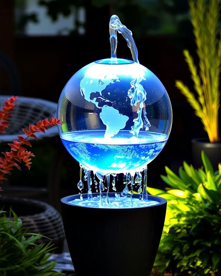 artistic floating sphere waterfall - 25 Waterfall Design Ideas