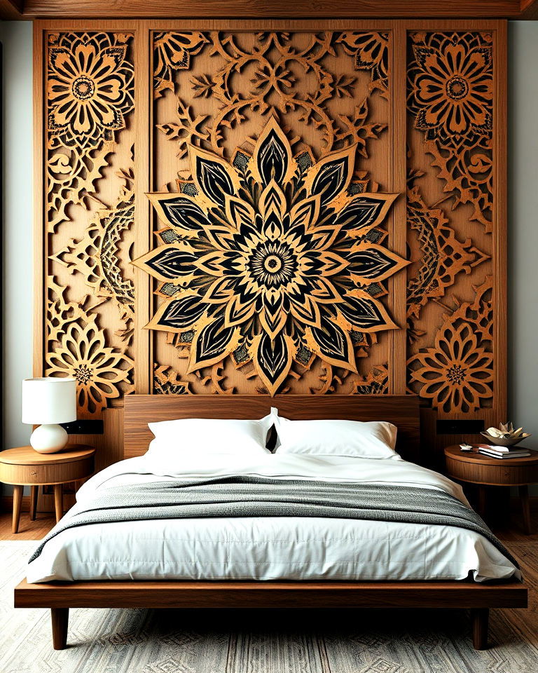 artistic laser cut wood wall panels - 40 Wall Paneling Ideas