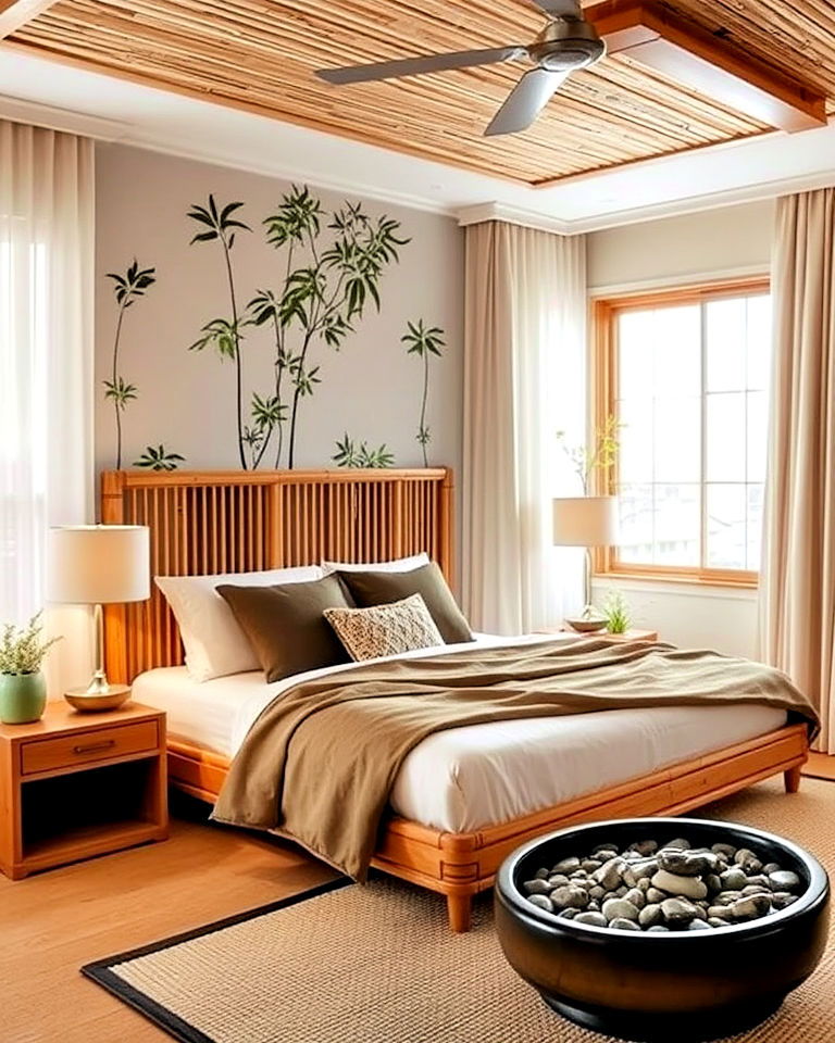 asian bedroom with bamboo inspired oasis - 20 Asian Bedroom Ideas