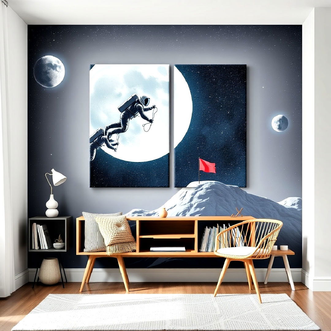 astronaut wall art for space themed room - 20 Space-themed Room Ideas