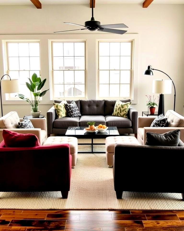 asymmetrical design for living room - 25 Living Room Layout Ideas