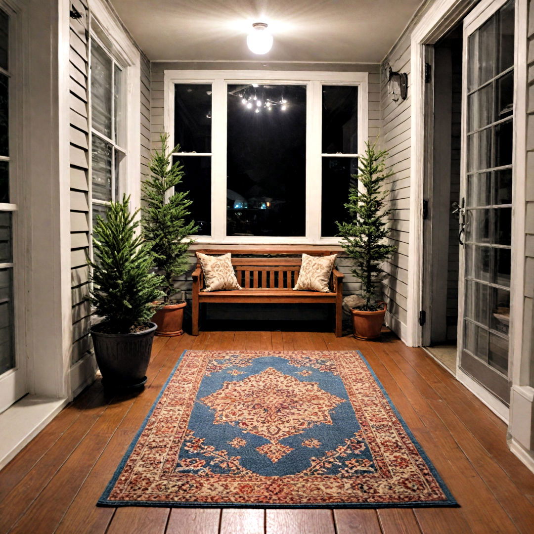 attractive outdoor rug - 40 Front Porch Ideas