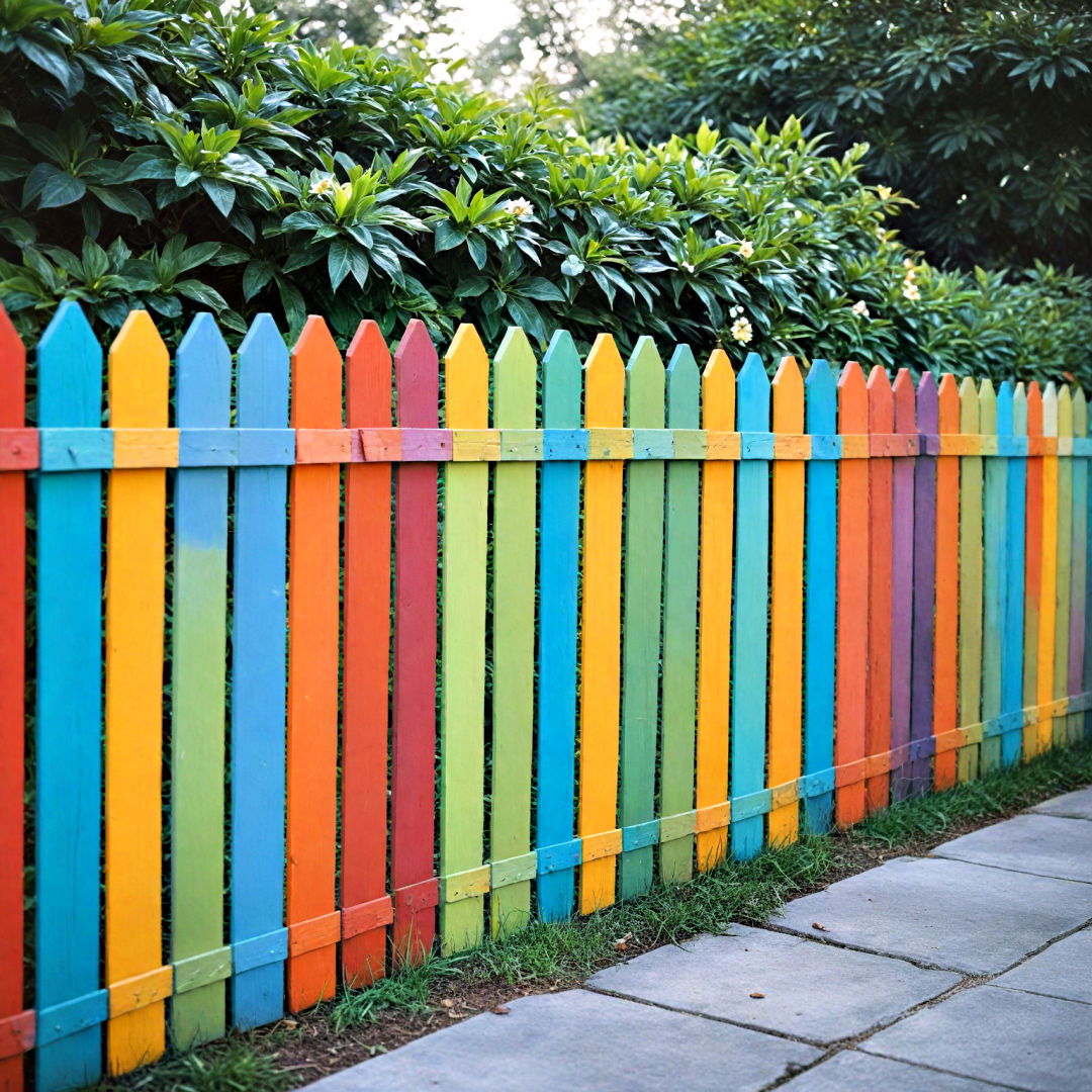 attractive painted fence - 40 Small Backyard Ideas