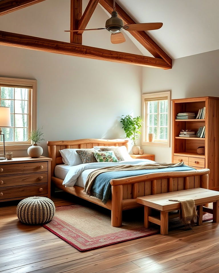 authentic natural wood furniture - 20 Forest-Themed Bedroom Ideas