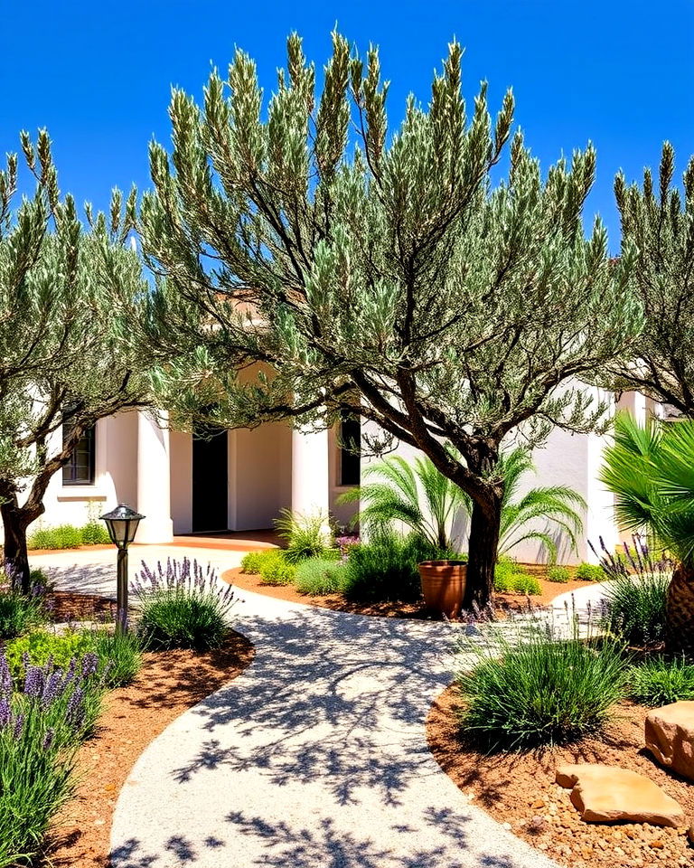 authentic vibe olive trees and mediterranean landscaping - 20 Greek Style Home Ideas