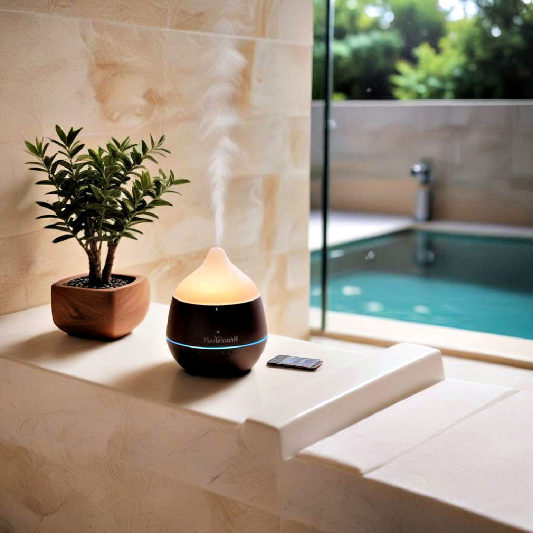 automatic aromatherapy diffuser - 20 Pool Bathroom Ideas