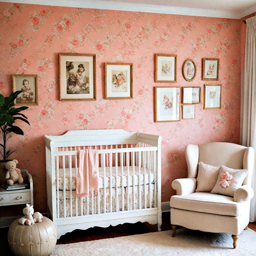 baby girl nursery with vintage touch - 25 Baby Girl Nursery Ideas