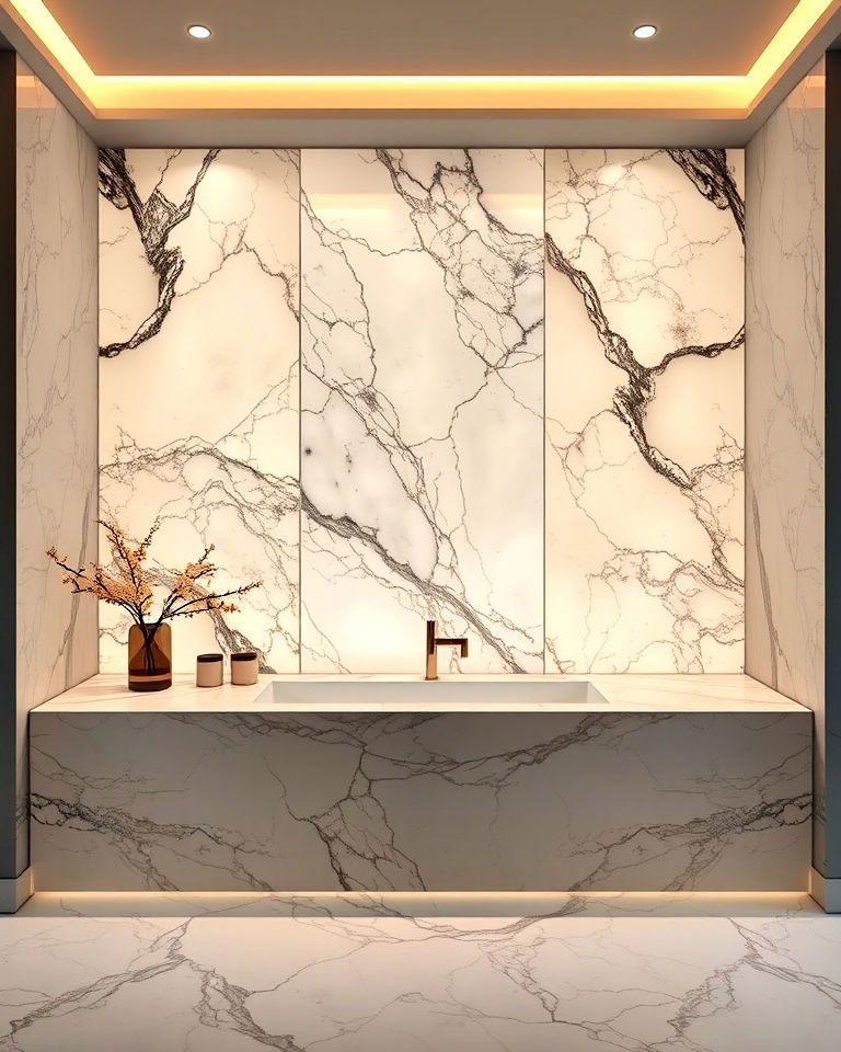 backlit marble panels for luxury bathroom - 20 Luxury Marble Bathroom Ideas