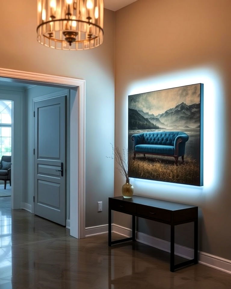 backlit wall art for foyer decor - 50 Foyer Decor Ideas