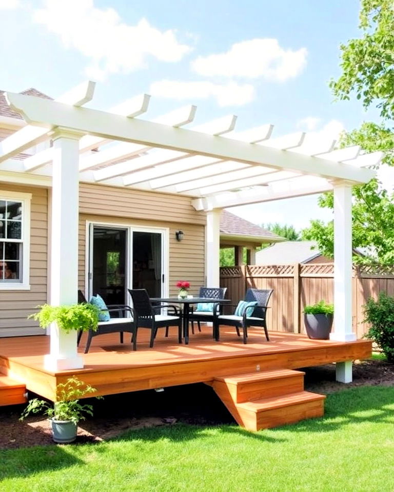 backyard deck with pergola - 30 Backyard Deck Ideas on a Budget