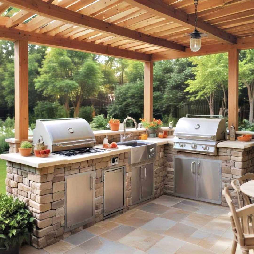 backyard oasis with outdoor kitchen - 25 Backyard Oasis Ideas