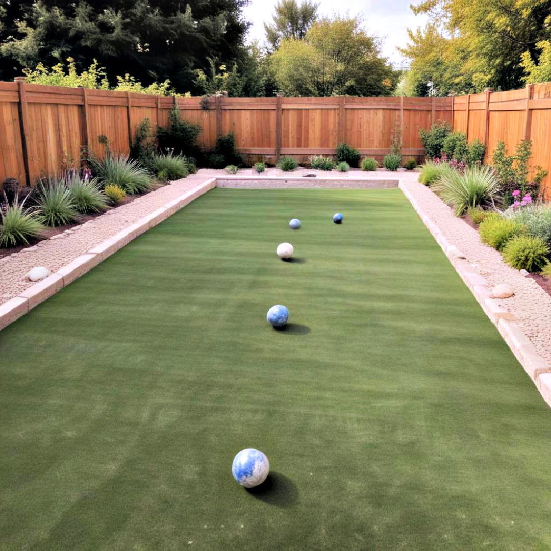 backyard with bocce ball court - 40 Backyard Ideas