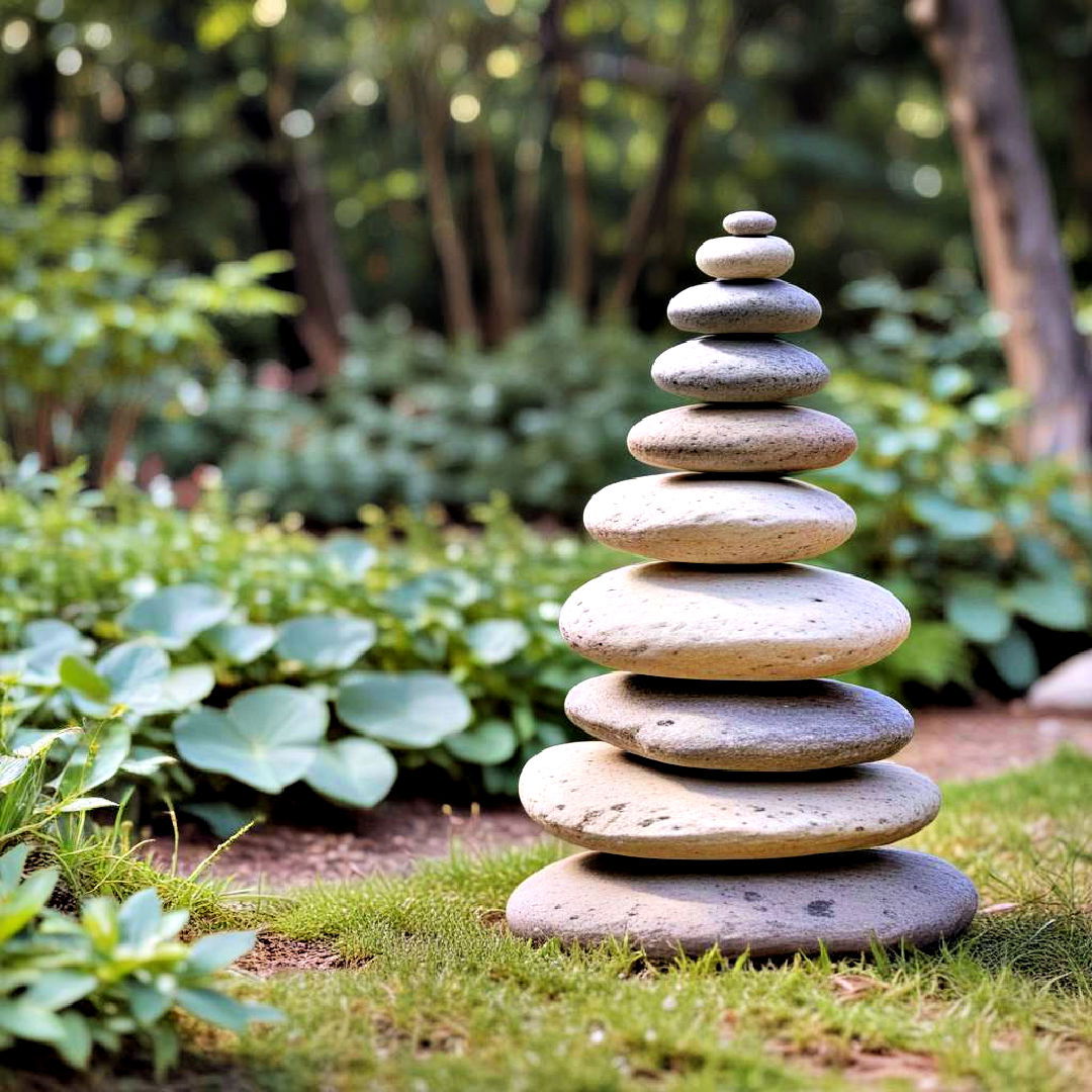 balance with stacked rocks - 25 Zen Garden Ideas