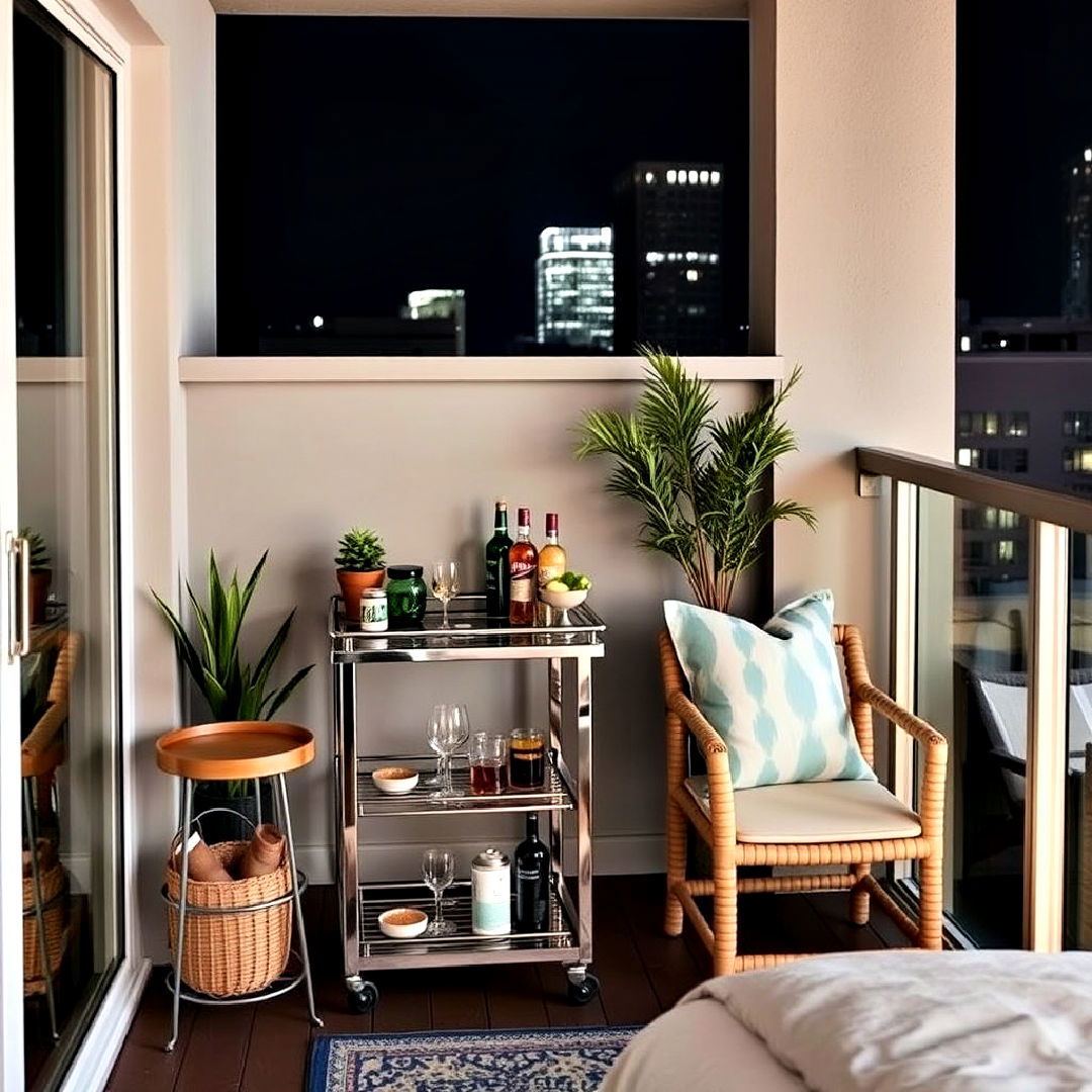 balcony bar setup - 20 Bedroom Balcony Ideas