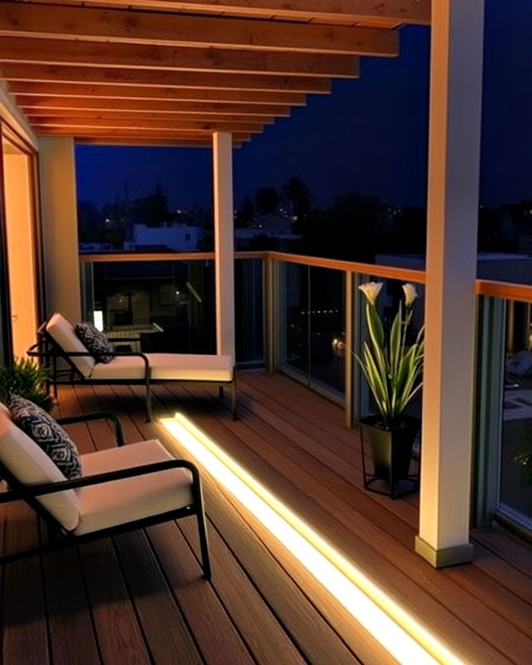 balcony decking with built in lighting - 20 Balcony Deck Ideas
