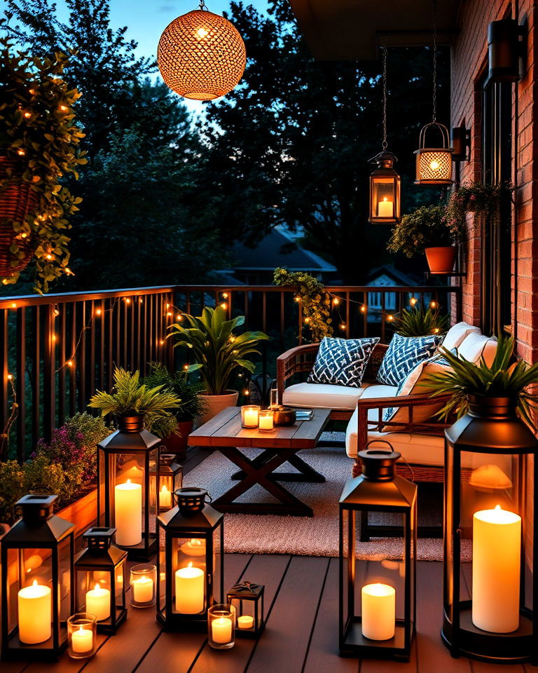 balcony decor with lanterns - 30 Lantern Decor Ideas