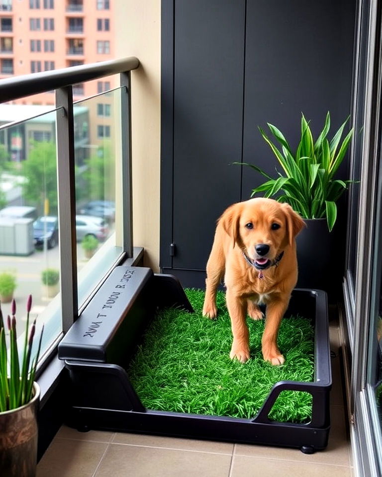 balcony with doggy potty station - 20 Dog Balcony Ideas