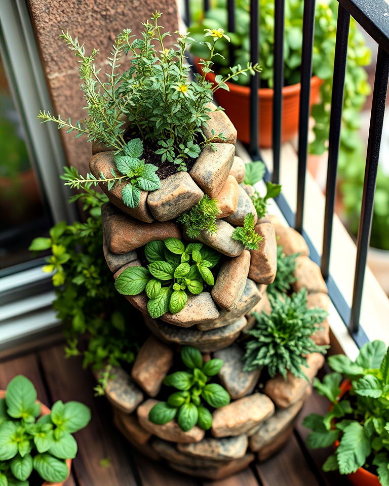 balcony with herb spiral garden - 20 Balcony Herb Garden Ideas